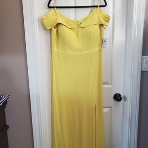 Morgan & Co. Yellow Off-Shoulder Gown for Weddings